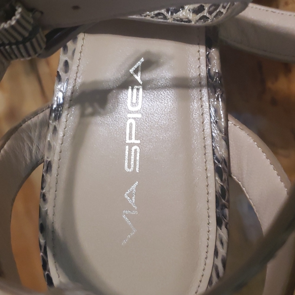Via Spiga Python Wedge Sandals Size 8.5 - Picture 11 of 12